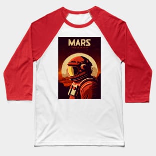 Mars Adventure Vintage Travel Poster Baseball T-Shirt